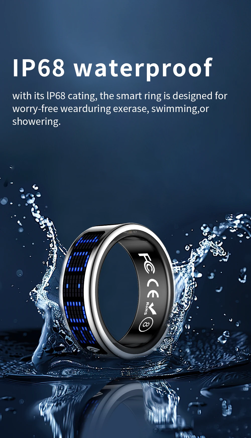 R12 Smart Ring Touch Display Health Monitor - Image 3