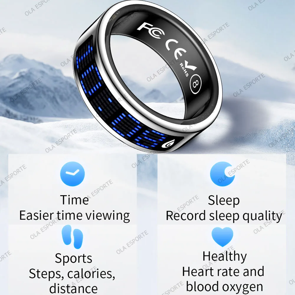2026 Smart Ring Touch Display Health Tracker Charging Base - Image 2