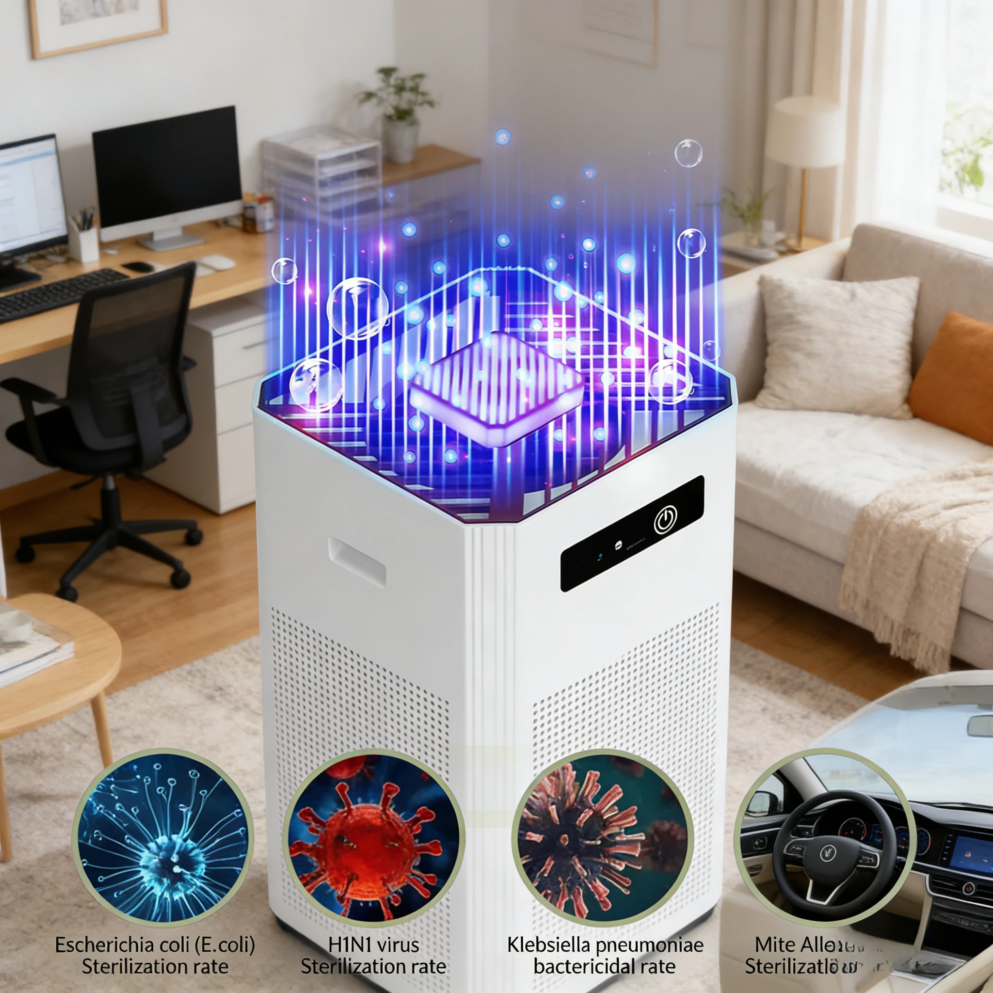 HEPA Air Purifier Home Bedroom Pets 20dB Low Noise USB Powered - Image 1