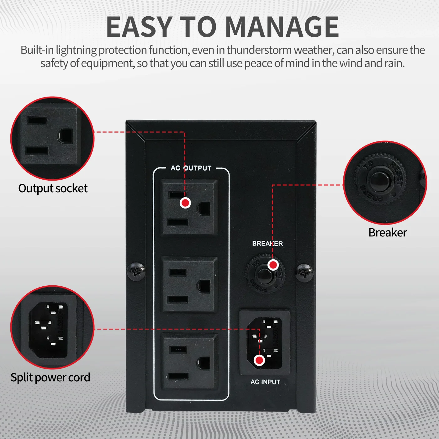 500VA 300W UPS Battery Backup System - Image 2