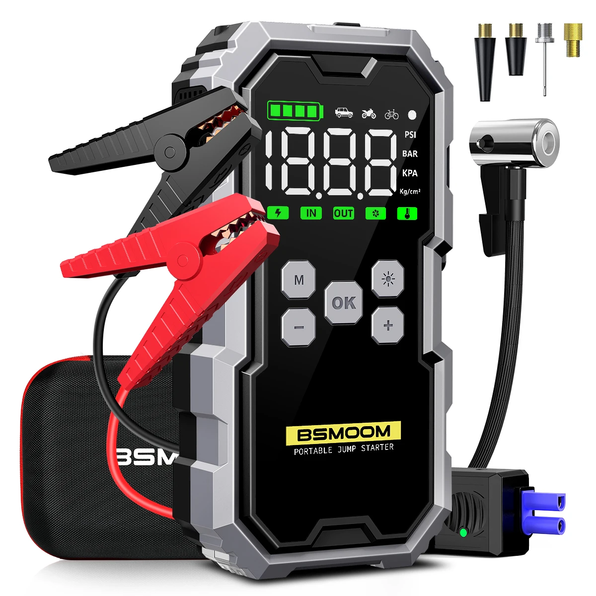 7000A Car Jump Starter Air Compressor Power Bank LED Flashlight - Image 1
