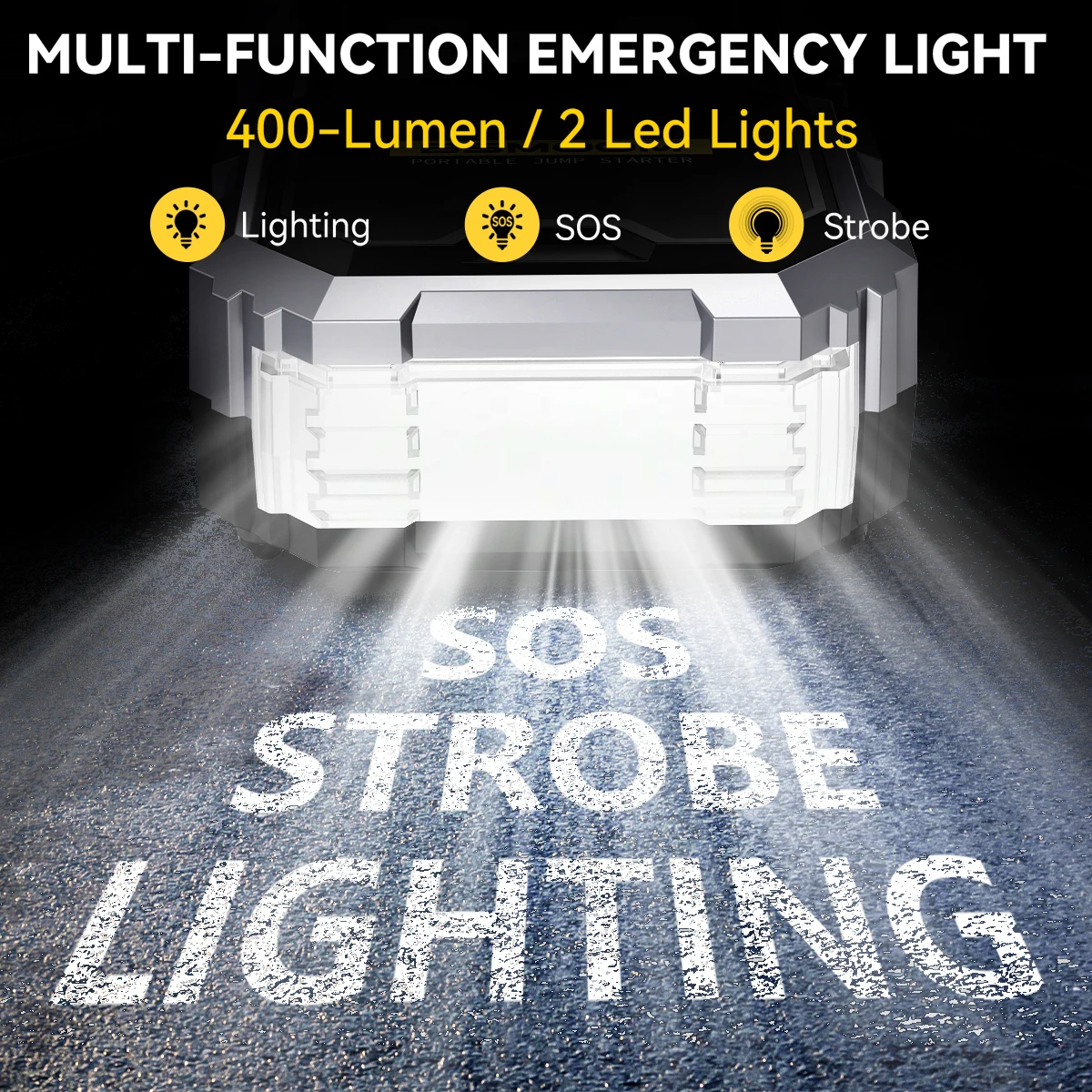 7000A Car Jump Starter Air Compressor Power Bank LED Flashlight - Image 2