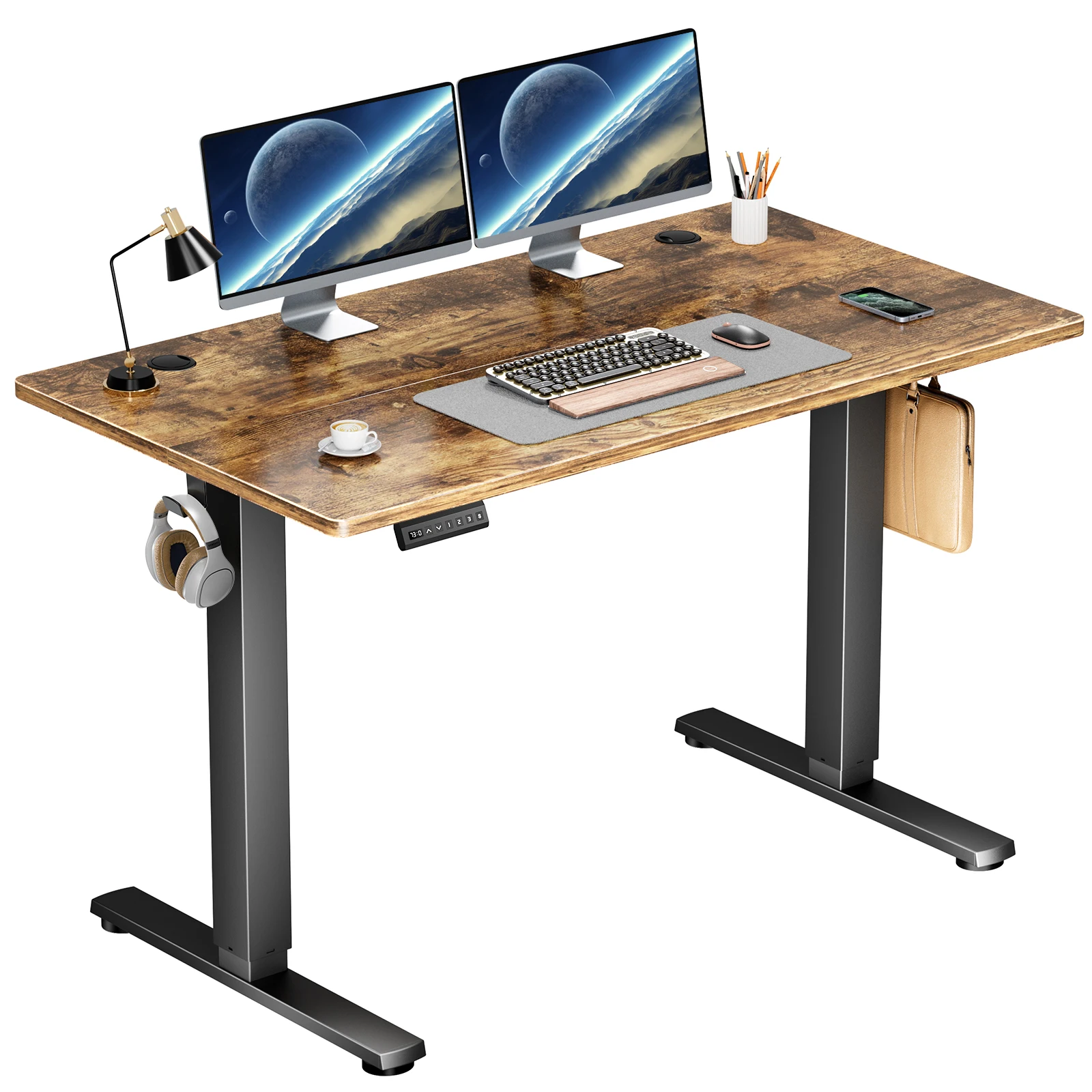 JHK Electric Standing Desk Height Adjustable 40x24 Inch Stand Up Sit Stand Computer Desk Workstation Ergonomic Work Table - Image 1