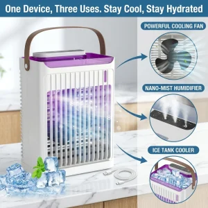 Portable 3-in-1 Air Cooler Humidifier Fan - Thumbnail Image 3