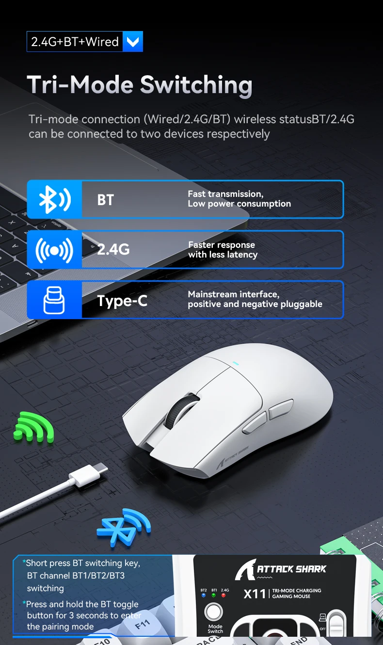 ATTACK SHARK X11 Wireless Gaming Mouse - Image 5