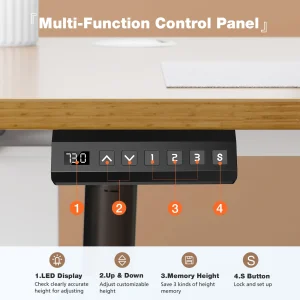 JHK Electric Standing Desk Height Adjustable 40x24 Inch Stand Up Sit Stand Computer Desk Workstation Ergonomic Work Table - Thumbnail Image 2