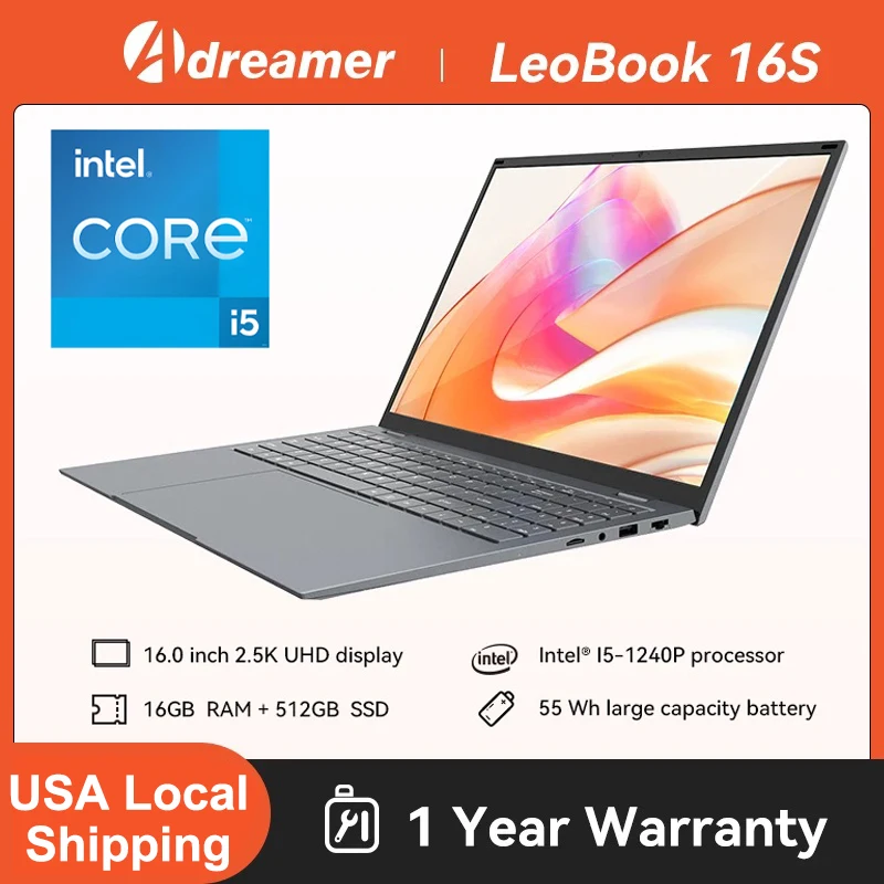 16-Inch Intel i5 Windows 11 Laptop - Image 1