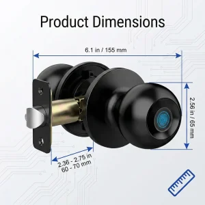 Smart Fingerprint Tuya Door Knob Lock - Thumbnail Image 3