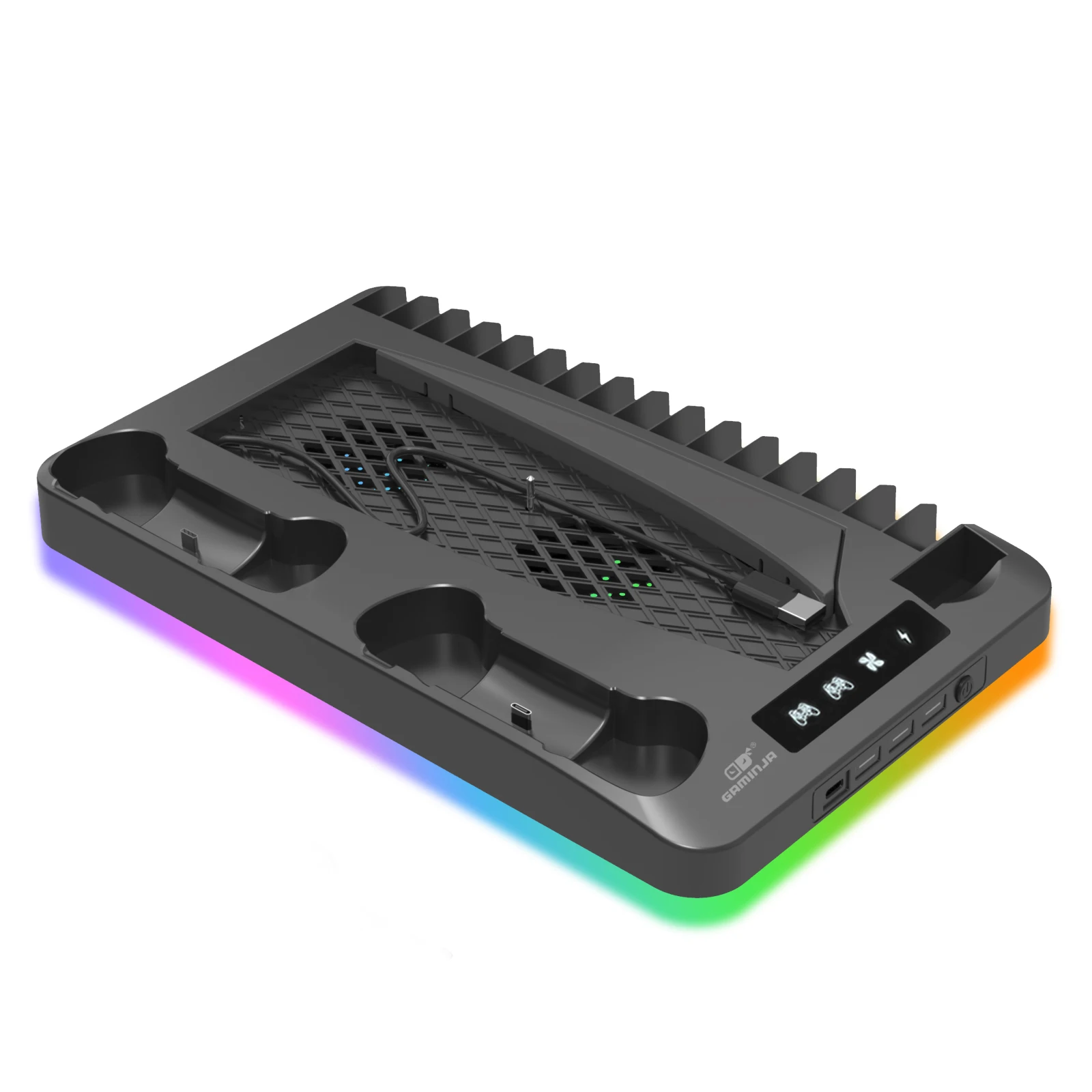 GAMINJA P58 PS5 RGB Cooling Stand Charger - Image 3