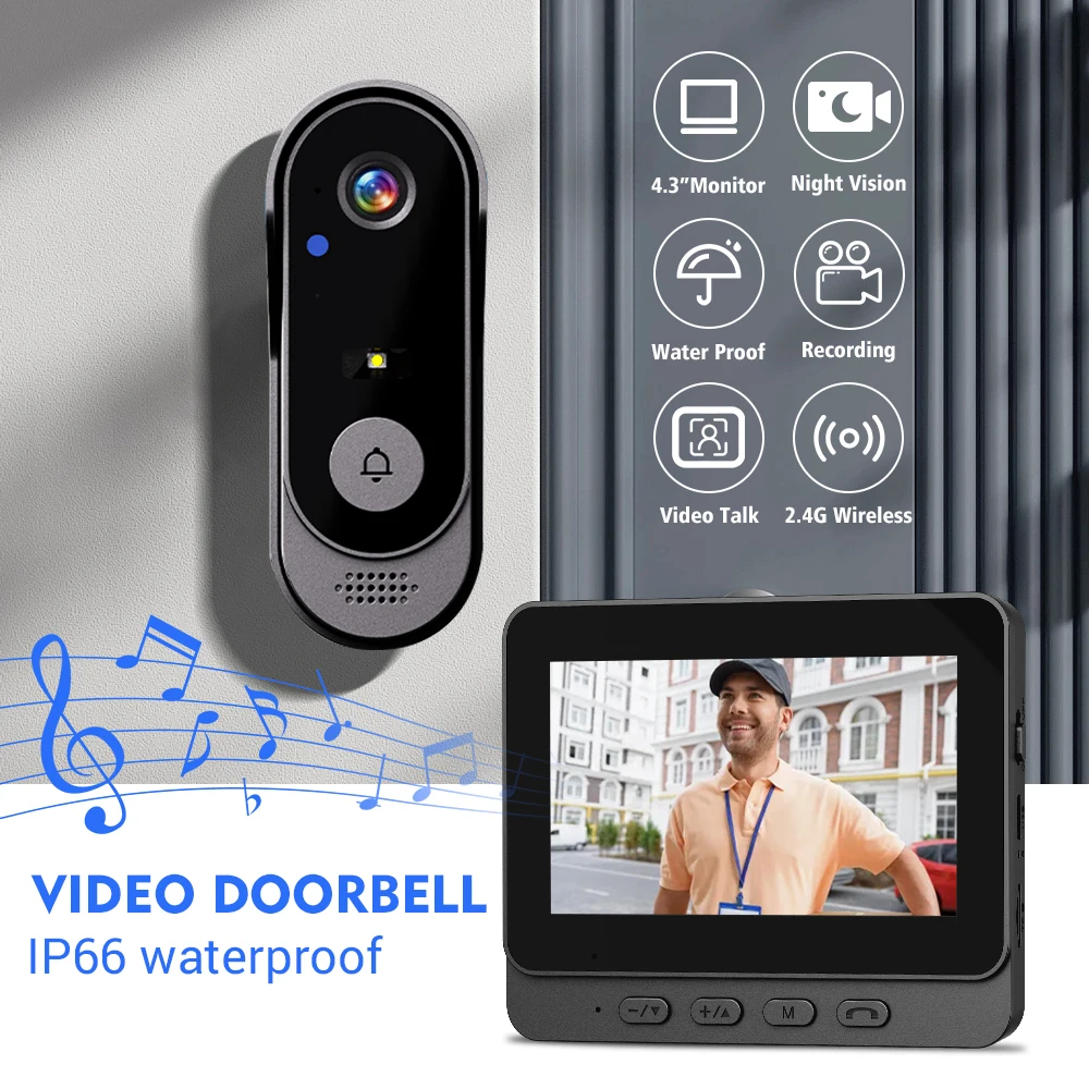 Wireless Video Intercom Doorbell Monitor System - Image 1