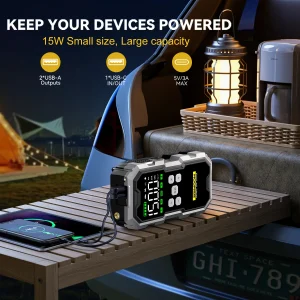 7000A Car Jump Starter Air Compressor Power Bank LED Flashlight - Thumbnail Image 4