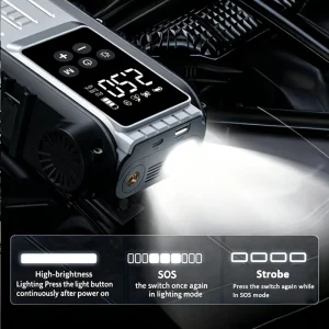 2-in-1 1800A Jump Starter Tire Inflator Power Bank - Thumbnail Image 2